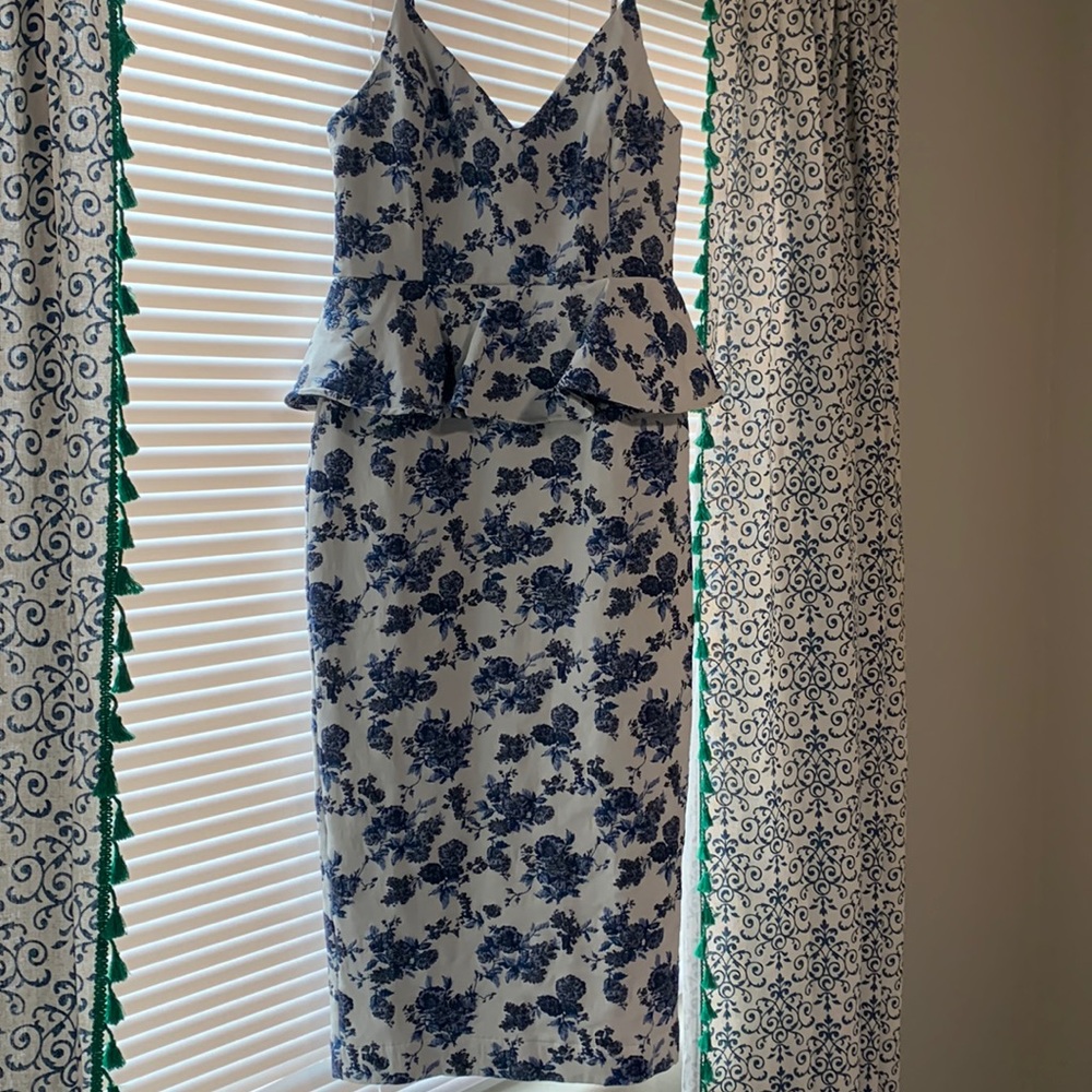 Vici Dolls Floral Peplum Midi Dress